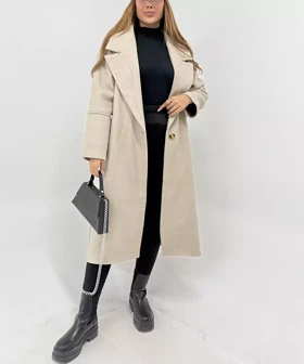 ترنچ کت پالتویی بلند آستردار کد Pl009