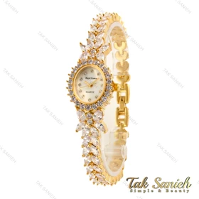 ساعت رویال کرون زنانه فول نگین مجلسی طلایی Royal-4500-L