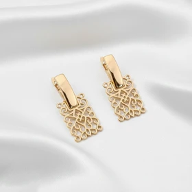 گوشواره ژوپینگ طرح اسلیمی مستطیلی