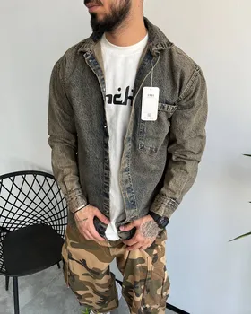 کت جین کثیفشور تک جیب ضخیم