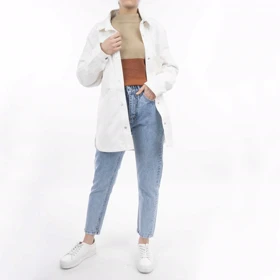 مانتو کتان کج راه زنانه - 6515370