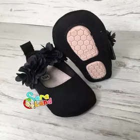 پاپوش مجلسی نوزاد دخترانه جیر مشکی