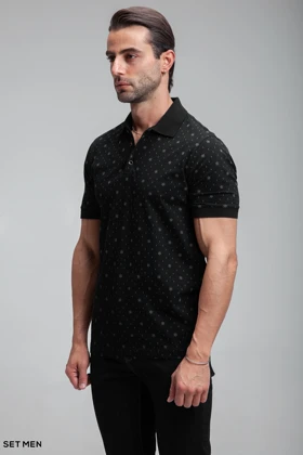 تیشرت یقه دارطرح دار