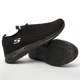 کفش کتانی اسکیچرز بافت تمام مشکی کد 294608