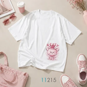 تیشرت باکسی طرح پیشی KITTY