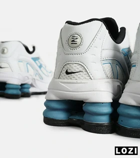 کفش کتانی مردانه سفید آبی نایک NIKE x SUPREME shox ride 2