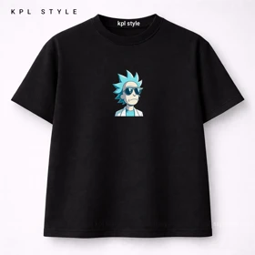 تیشرت باکسی طرح ریک و مورتی 100٪ پنبه گرم بالا | کد 1387