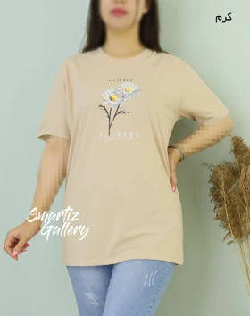 تیشرت گل سفید