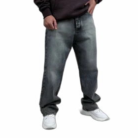 شلوار جین بگ مردانه طوسی طرح ساده