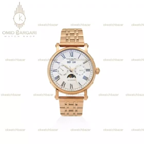 ساعت مچی پتک فیلیپ فول دیت طلایی صفحه سفید Patek Philippe