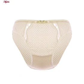 شورت زنانه لین مدل اسلیپ زنبوری جلو توری کرم کد 4681-528