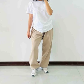 تیشرت بیسیک نخ و پنبه رنگی زنانه