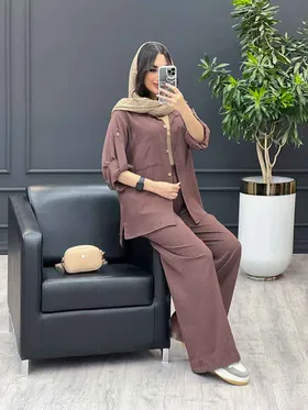 ست مانتو شلوار آستین پاگن