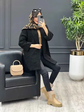 پالتو یقه آرشال آستین پاگن