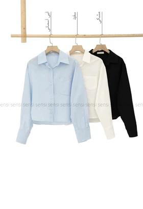 شومیز کراپ اسلپ آستین بلند کد1005354