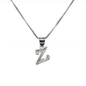 گردنبند نقره زنانه با پلاک حرف Z