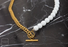 گردنبند استیل کارتیر سنگ تی