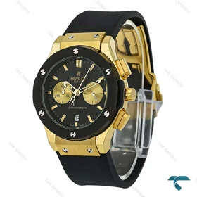 ساعت هابلوت زنانه سه موتوره کرنوگراف طلایی مشکی Hublot-8393-G