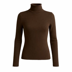 بلوز آستین بلند زنانه پپا مدل Turtleneck رنگ قهوه ای