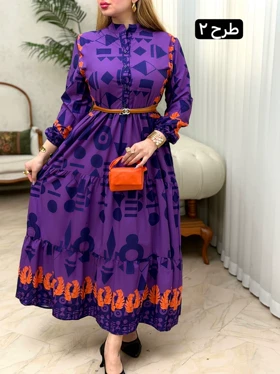 پیراهن فلور جلو دکمه 3682