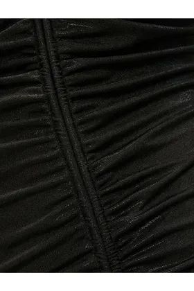 لباس شب چاک‌دار دراپه درخشان 3SAK80051FK