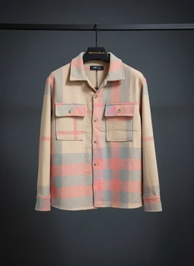 پیراهن پشمی باکسی طرح وینتیج کلبه ای قرمز کد 870