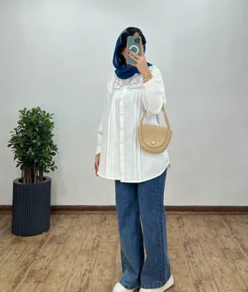 مانتو لینن گلدوزی پوپک (ارسال رایگان)