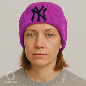 کلاه بافت طرح NY (سرخابی)