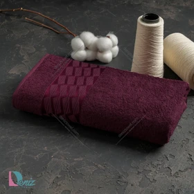 حوله حمامی طرح آرام رنگ سماقی