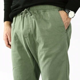 شلوار اسلش کتان دمپا ساده مردانه مدل 64794