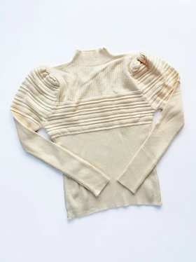 بلوز یقه اسکی بافت گپ آستین بلند