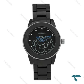 ساعت زنانه شنل سرامیکی مشکی عقربه آبی Chanel-7464-L