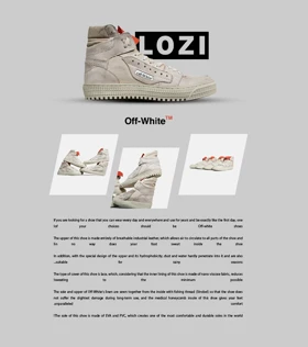 کفش کتانی ساق‌دار کرم OFF WHITE