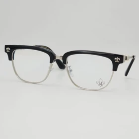 عینک آفتابی مردانه و زنانه کروم هارتز Chrome Hearts 0766 و عینک شب (فریم مشکی نقره ای عدسی بی رنگ)