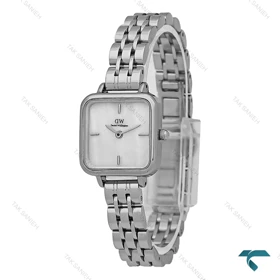 ساعت دنیل ولینگتون مربع سیلور صفحه مهندسی سفید DW-7626-L