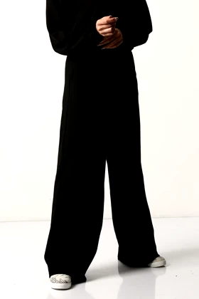 شلوار آزاد ژاکارد کرپ زنانه