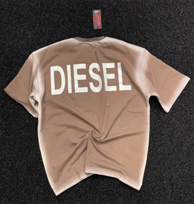 تیشرت دیزل باکسی رنگ بژ با حاشیه پیسوله ای پارچه ماکان درجه یک کیفیت بالا