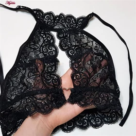 ست شورت و نیم‌تنه زنانه گیپور فیتن مدل قلبی مشکی کد 4764-456