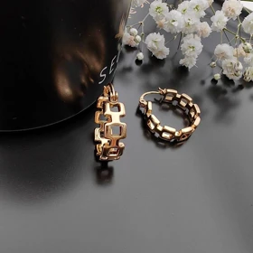 گوشواره حلقه‌ای طرح مربع ژوپینگ کد 138