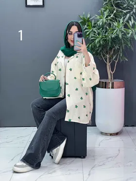 مانتو لینن شومیزی تک جیب