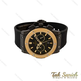 ساعت هابلوت مردانه سه موتوره مشکی طلایی Hublot-4898-G