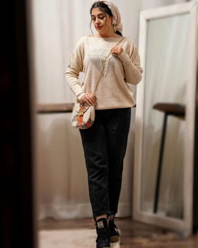 پلیور بافت گپ ترک رنگ کرم طرح الماس