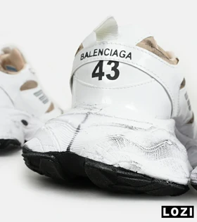 کفش کتانی مردانه و زنانه سفید قهوه ای BALENCIAGA