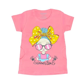 ست تیشرت آستین کوتاه و شلوار دخترانه مدل PJ1171