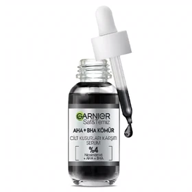 سرم لایه‌بردار و پاکسازی پوست گارنیه، Garnier مدل AHA+BHA Komur حاوی زغال فعال حجم 30 میلی‌لیتر