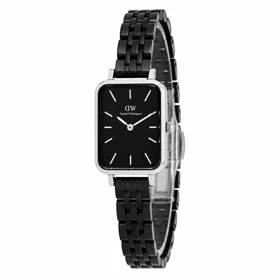 ساعت زنانه دنیل ولینگتون مستطیلی مشکی قاب سیلور DW-8031-L