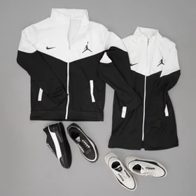 ست دو نفره سویشرت سفید مشکی مدل Nike Jordan