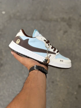 کتانی ترویس Bape آبی قهوه‌ای کد(168)