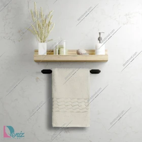 حوله دستی بزرگ طرح آرام رنگ کرم