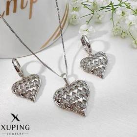 نیمست ژوپینگ مدل قلب درشت نقره ای